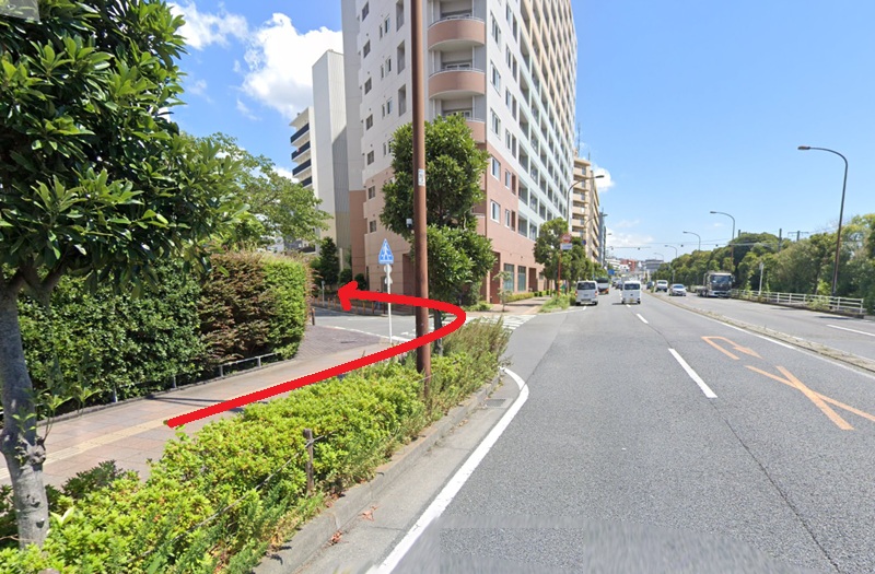 タカラスタンダード 横浜ショールームまでの徒歩経路