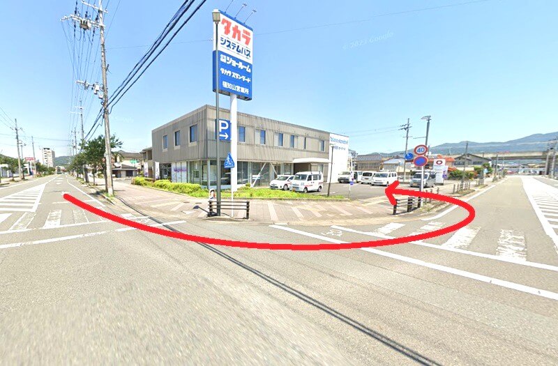 タカラスタンダード 福知山ショールームまでの車の経路