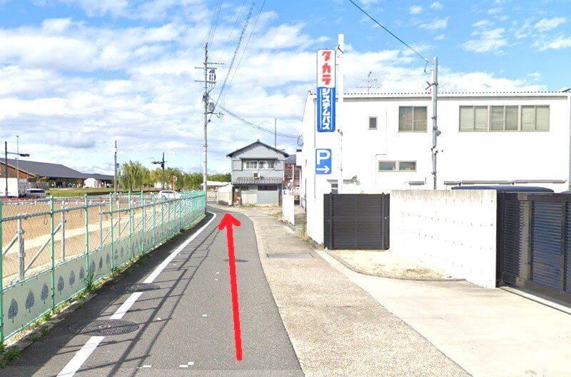 タカラスタンダード 平城京ショールーム（奈良市）までの徒歩経路