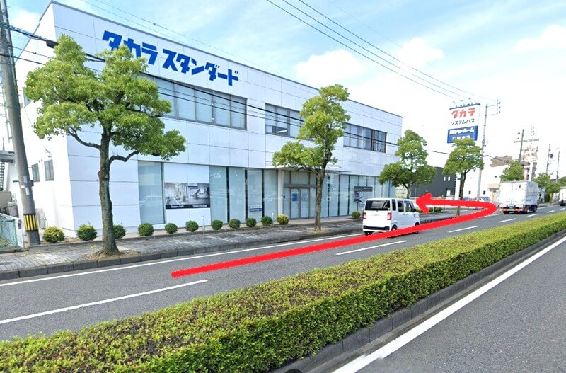 タカラスタンダード 岐阜ショールームまでの車の経路