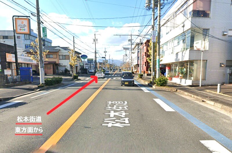 タカラスタンダード 四日市ショールームまでの徒歩経路