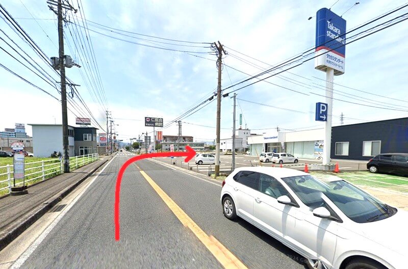 タカラスタンダード 大分ショールームまでの車の経路