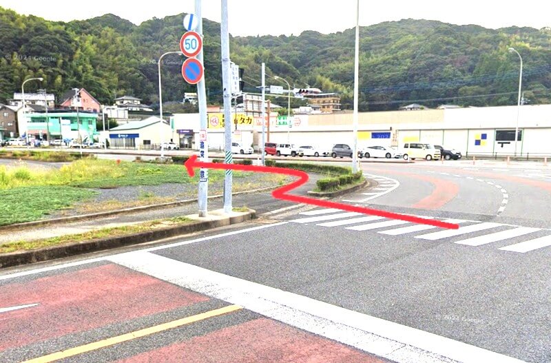 タカラスタンダード 唐津ショールームまでの徒歩経路