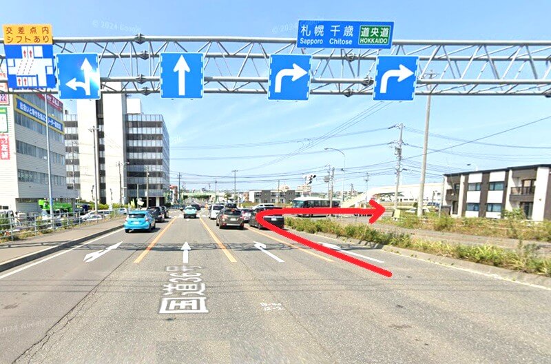 タカラスタンダード 苫小牧ショールームまでの車の経路