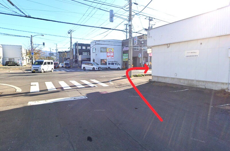 タカラスタンダード 函館ショールームまでの徒歩経路