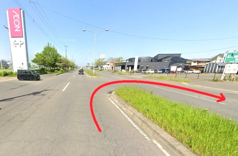 タカラスタンダード 釧路ショールームまでの車の経路