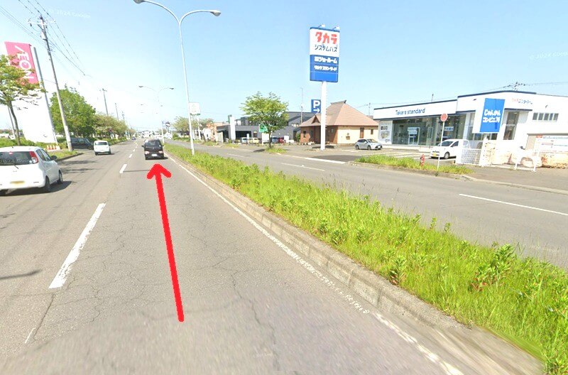 タカラスタンダード 釧路ショールームまでの車の経路