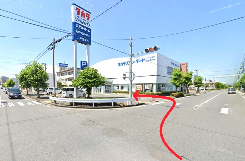 タカラスタンダード 八戸ショールームまでの車の経路