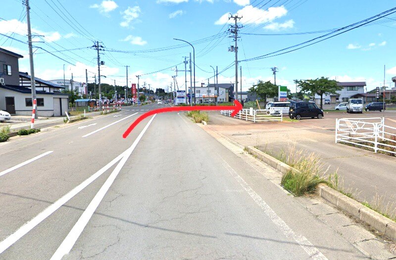 タカラスタンダード 横手ショールームまでの徒歩経路