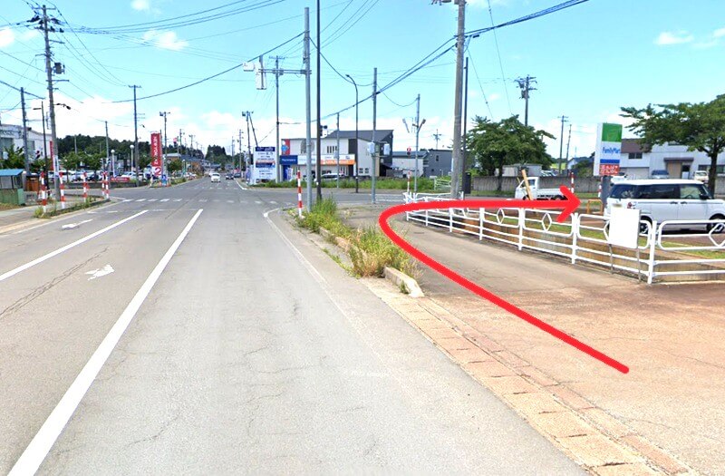 タカラスタンダード 横手ショールームまでの徒歩経路