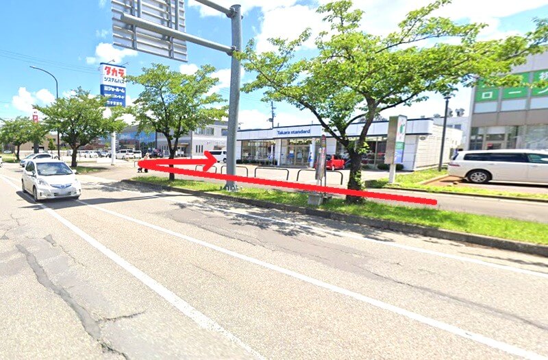タカラスタンダード 横手ショールームまでの徒歩経路