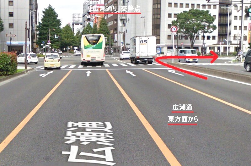 タカラスタンダード 仙台ショールームまでの車の経路