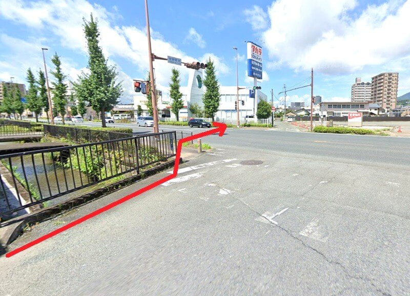タカラスタンダード 熊本ショールームまでの徒歩経路