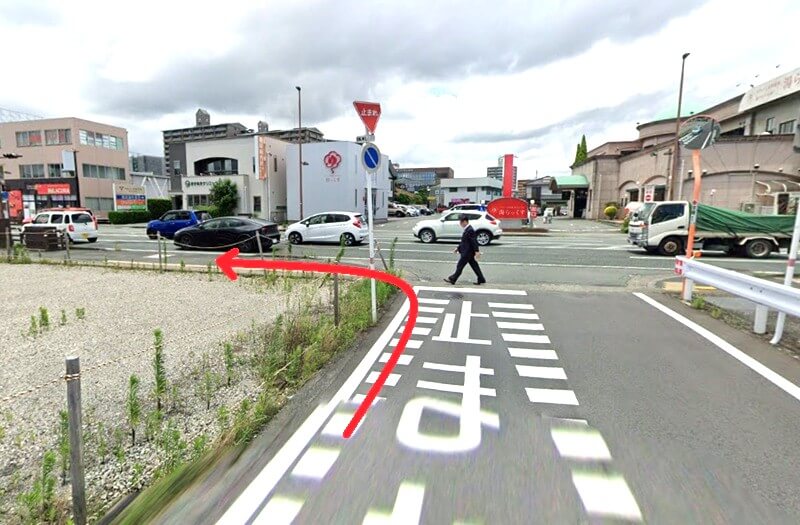 タカラスタンダード 熊本ショールームまでの徒歩経路