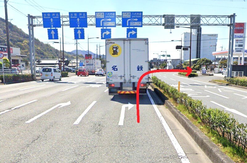 タカラスタンダード 八代ショールームまで車の経路