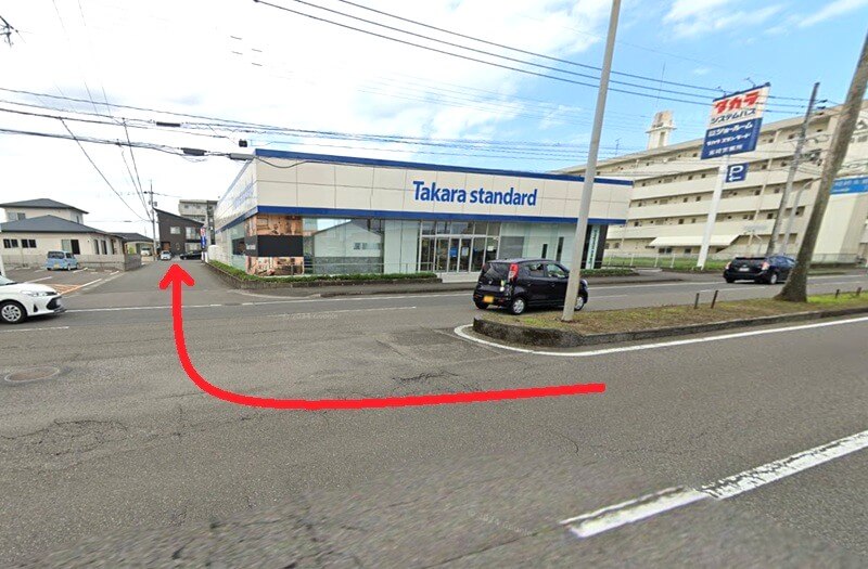 タカラスタンダード 宮崎ショールームまでの車の経路