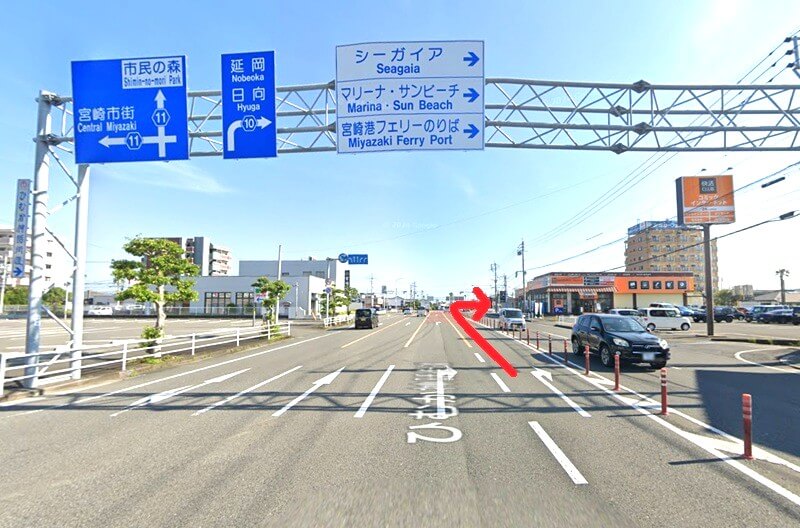タカラスタンダード 宮崎ショールームまでの車の経路