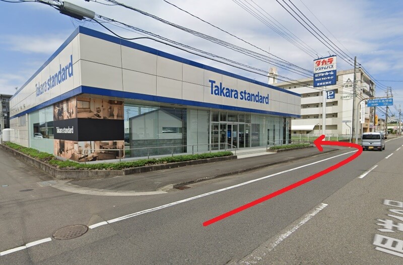 タカラスタンダード 宮崎ショールームまでの車の経路