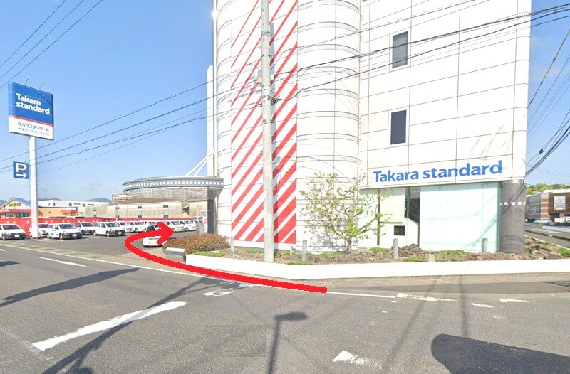 タカラスタンダード 鹿児島ショールームまでの徒歩経路