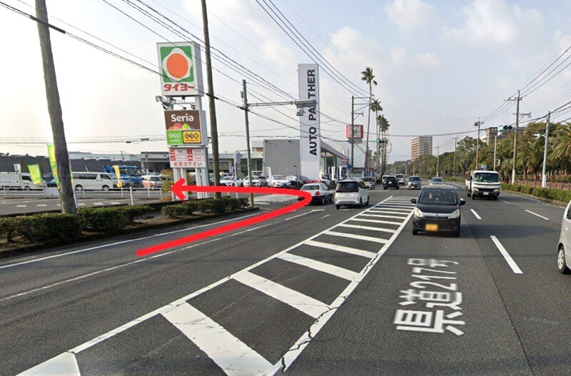 タカラスタンダード 鹿児島ショールームまでの車の経路