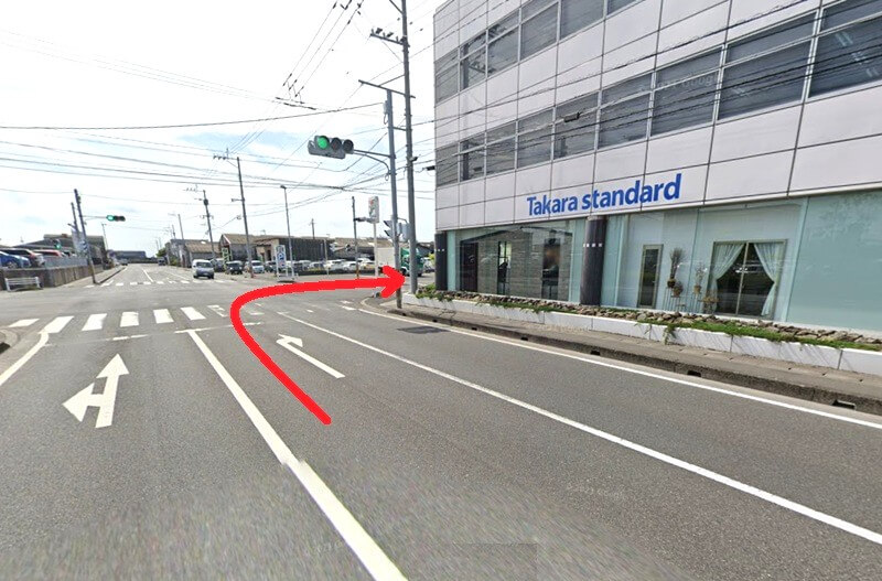 タカラスタンダード 鹿児島ショールームまでの車の経路