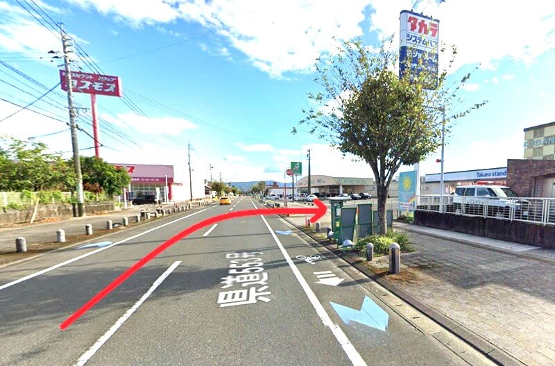 タカラスタンダード 鹿屋ショールームまでの徒歩経路