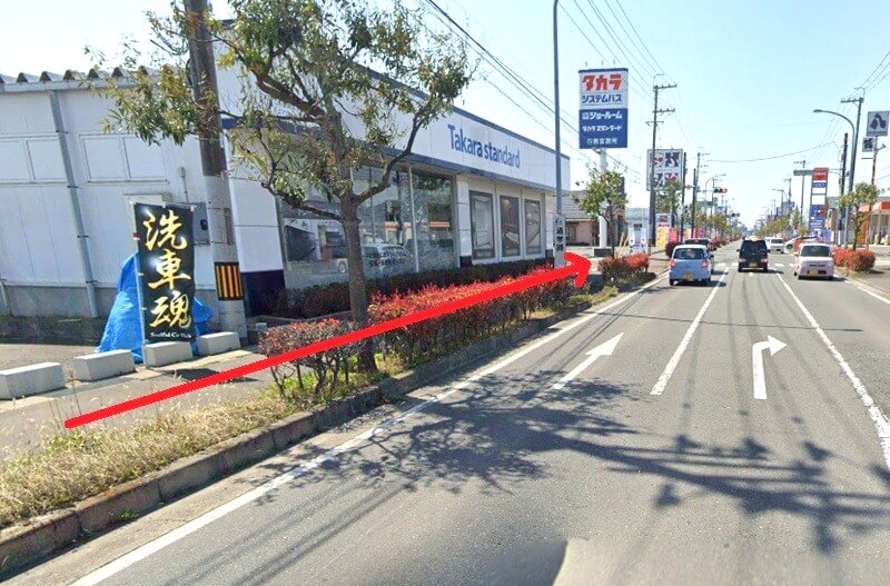 タカラスタンダード 石巻ショールームまでの徒歩経路