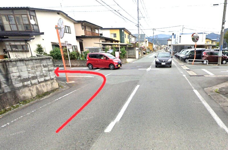 タカラスタンダード 山形ショールームまでの徒歩経路