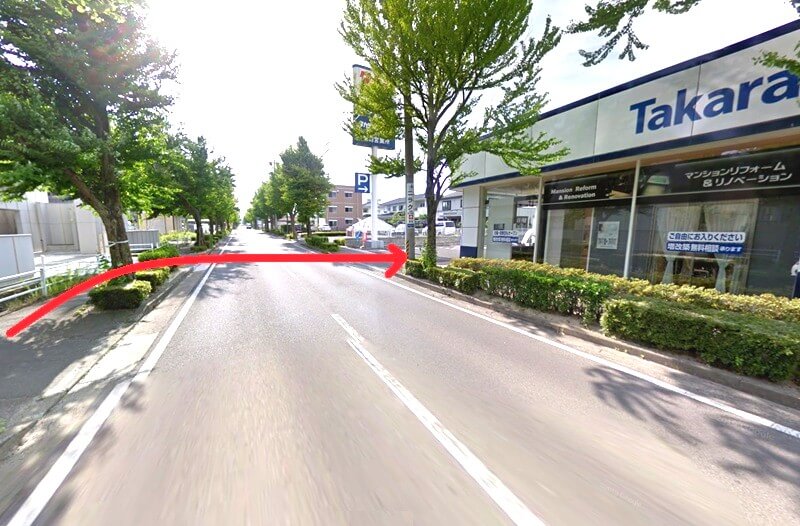 タカラスタンダード 福島ショールームまでの徒歩経路