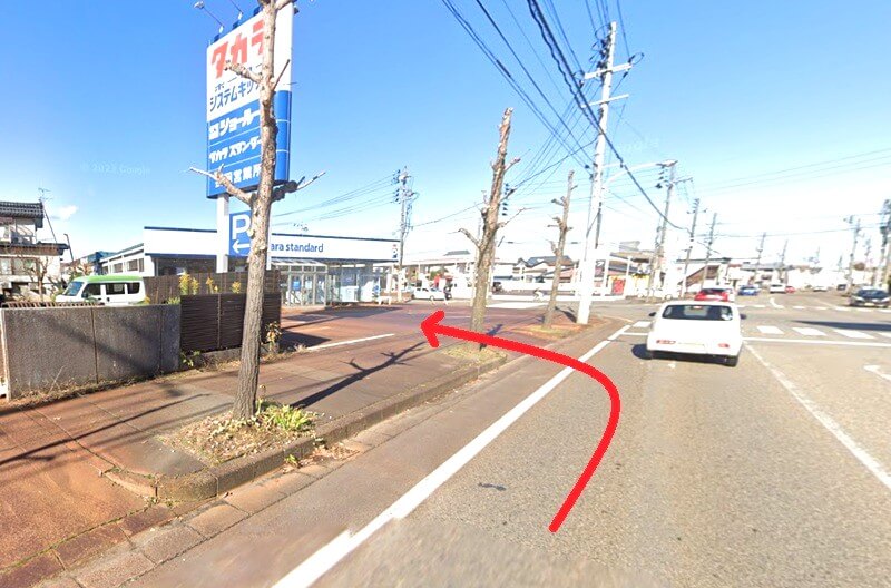 タカラスタンダード 長岡ショールームまでの車の経路