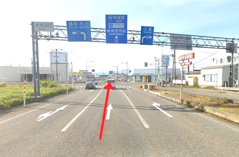 タカラスタンダード 新発田ショールームまでの車の経路