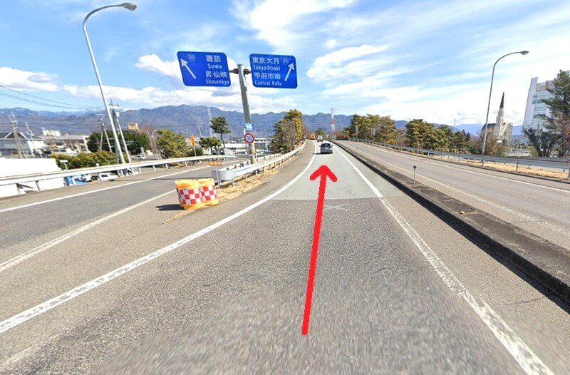 タカラスタンダード 甲府ショールームまでの車の経路