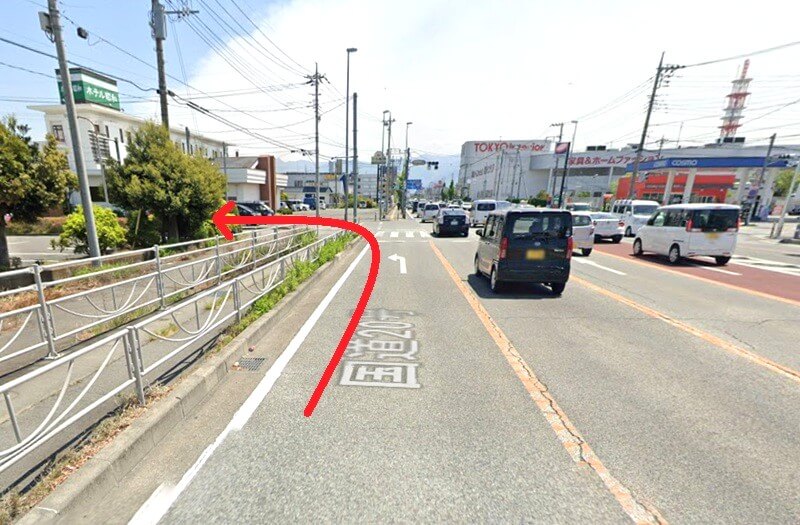タカラスタンダード 甲府ショールームまでの車の経路