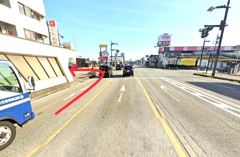 富山ショールームまでの車の経路