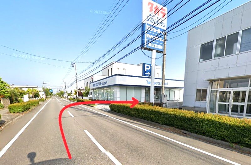 富山ショールームまでの車の経路