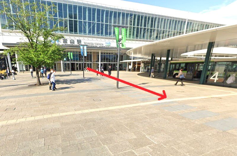 タカラスタンダード 富山ショールームまでの徒歩経路