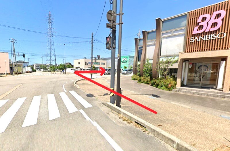 タカラスタンダード 高岡ショールームまでの徒歩経路