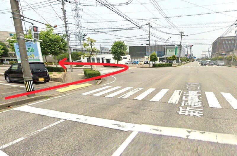 タカラスタンダード 高岡ショールームまでの徒歩経路