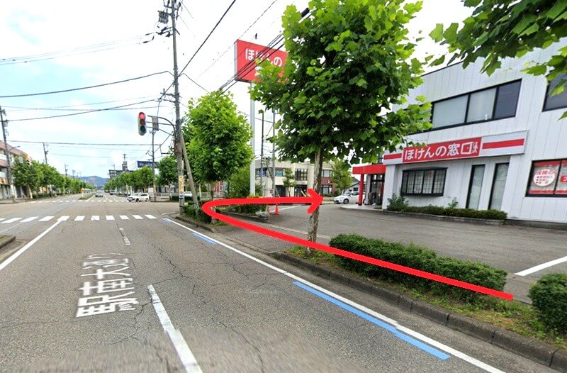 タカラスタンダード 高岡ショールームまでの徒歩経路