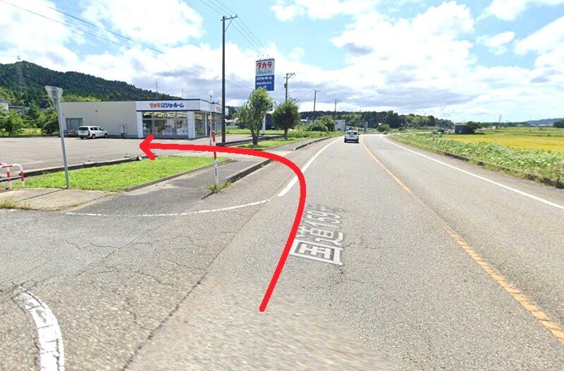 タカラスタンダード 能登ショールームまでの車の経路