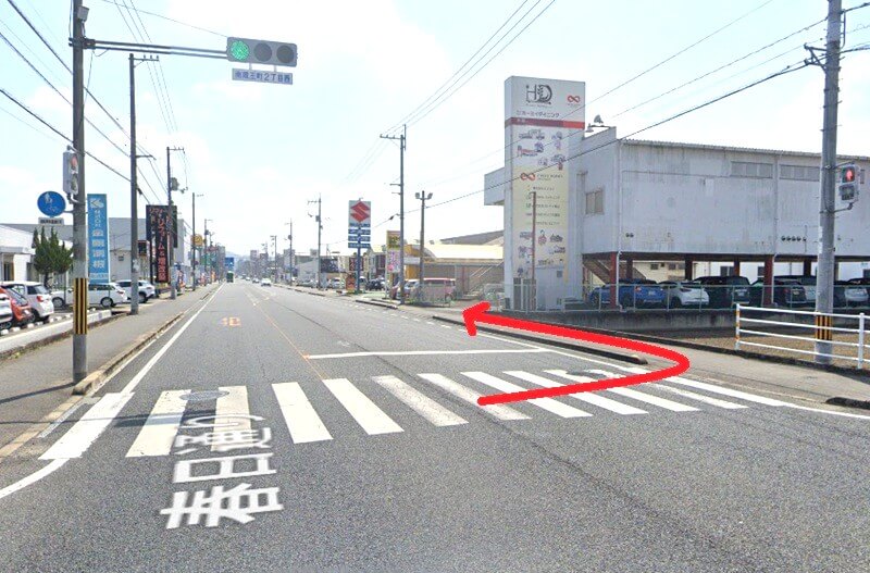 タカラスタンダード 福山ショールームまでの徒歩経路