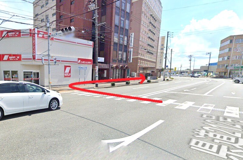 タカラスタンダード 山口ショールームまでの徒歩経路