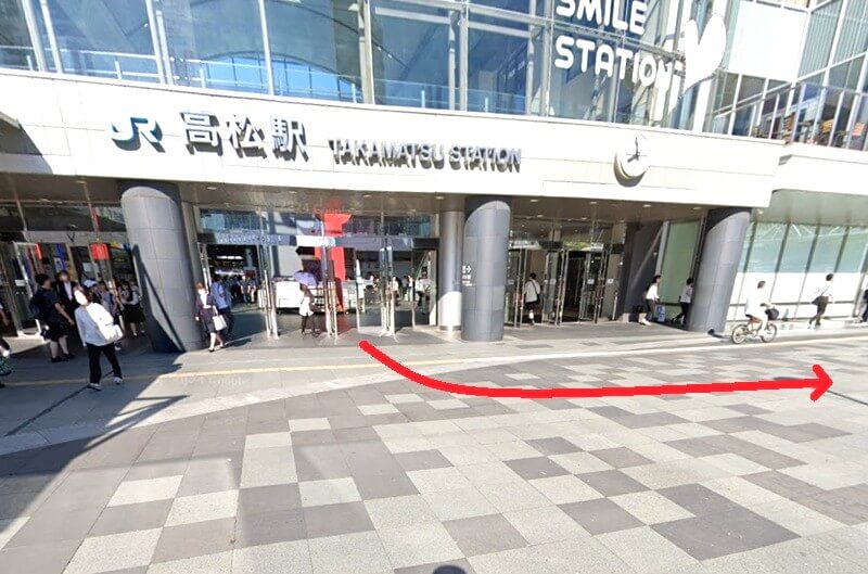 タカラスタンダード 高松ショールームまでの徒歩経路