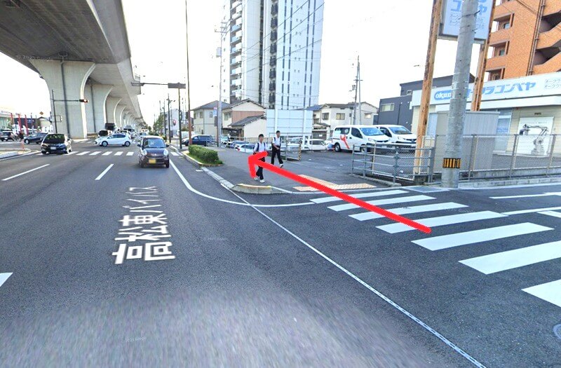 タカラスタンダード 高松南ショールームまでの徒歩経路
