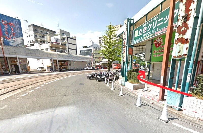 タカラスタンダード 松山ショールームまでの徒歩経路