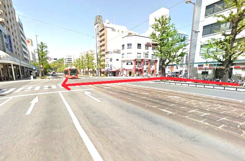 タカラスタンダード 松山ショールームまでの徒歩経路