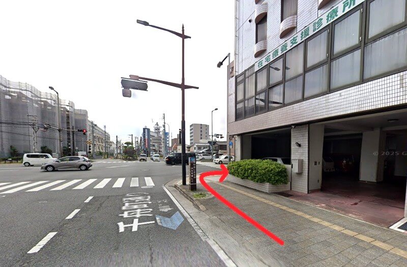 タカラスタンダード 松山ショールームまでの徒歩経路