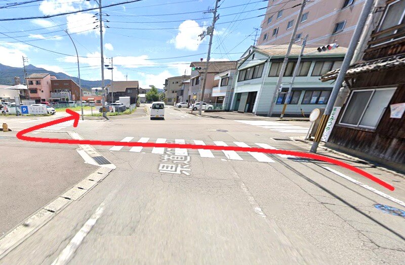 タカラスタンダード 宇和島ショールームまでの徒歩経路
