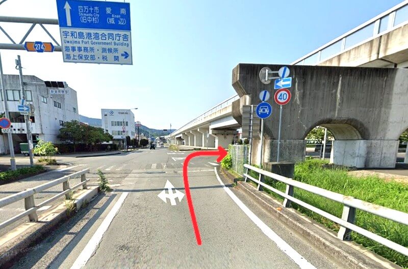 タカラスタンダード 宇和島ショールームまでの車の経路