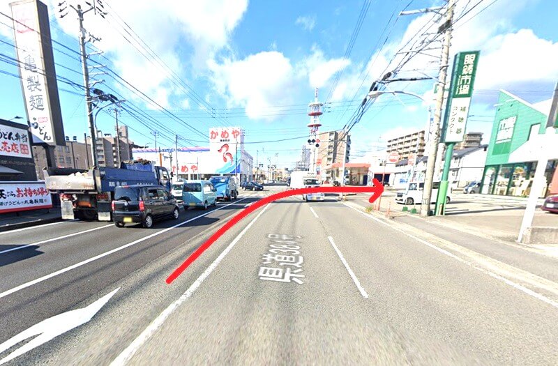 タカラスタンダード 高知ショールームまでの車の経路